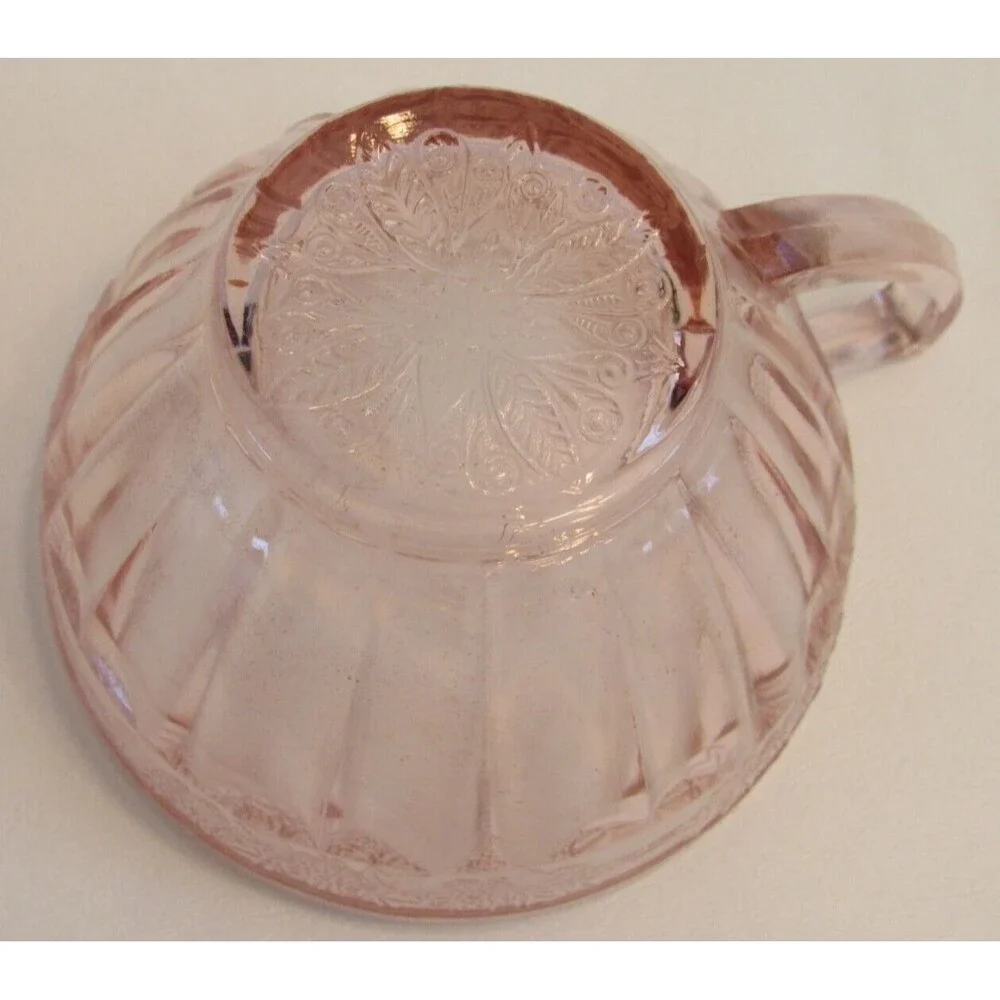 Jeannette Adam Pink Floral Square Depression Era Coffee/Tea Cup - Picture 2 of 6